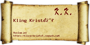 Kling Kristóf névjegykártya