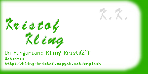 kristof kling business card